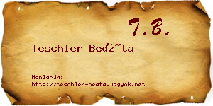 Teschler Beáta névjegykártya